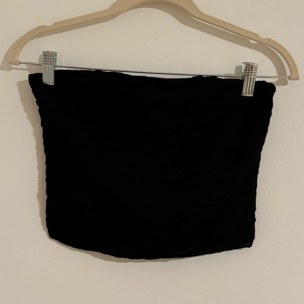Black Ruched Tube Top